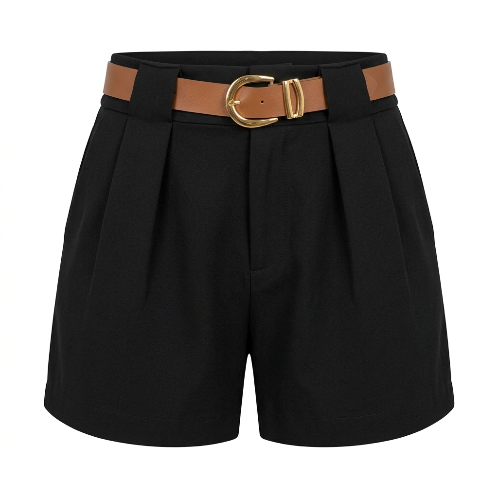 Short Alfaiataria Cintura Alta com Cinto