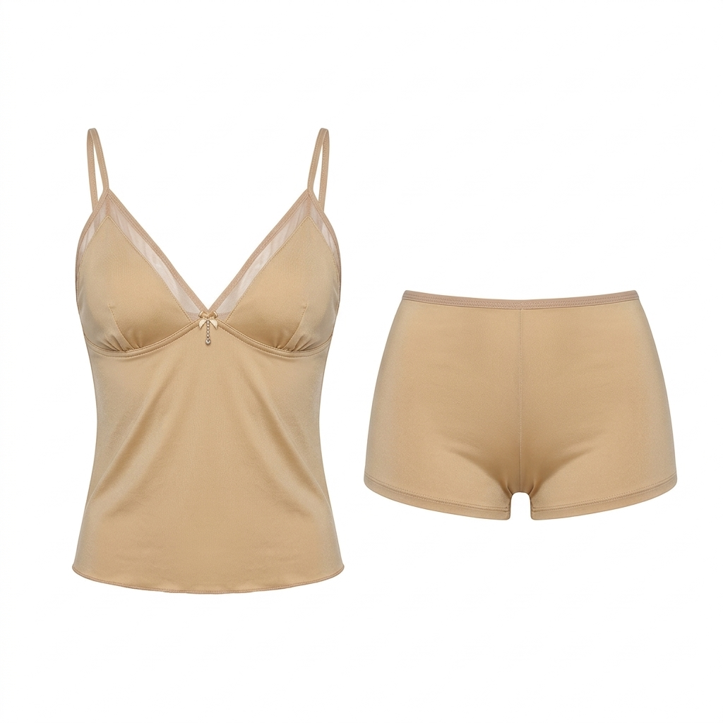 Baby Doll Microfibra Conjunto Cropped