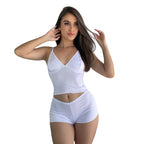 Baby Doll Microfibra Conjunto Cropped