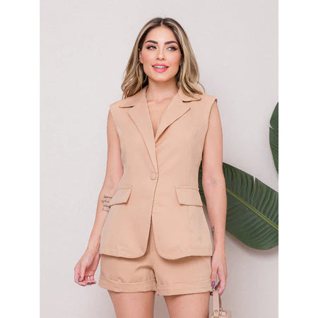 Conjunto Colete + Shorts Alfaiataria