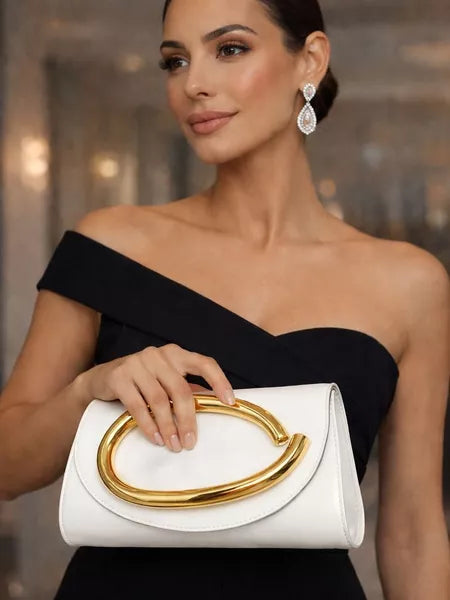 Bolsa Clutch Dourada Luxo Festa