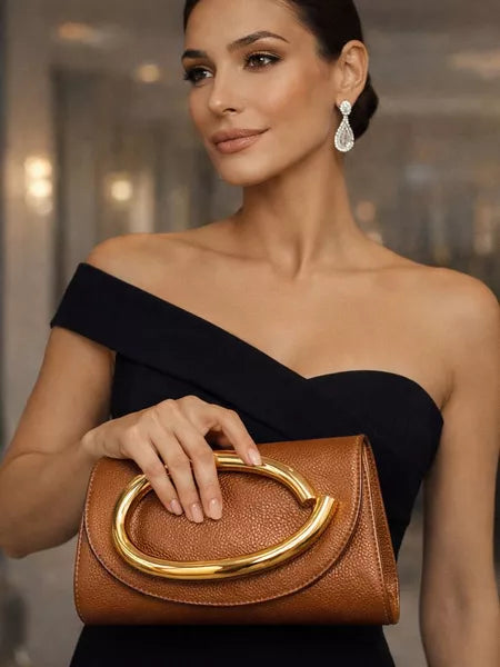 Bolsa Clutch Dourada Luxo Festa